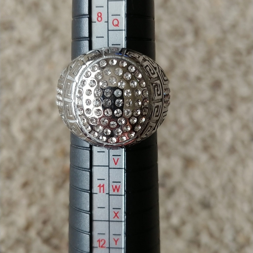 Silver and Black Cz Ring